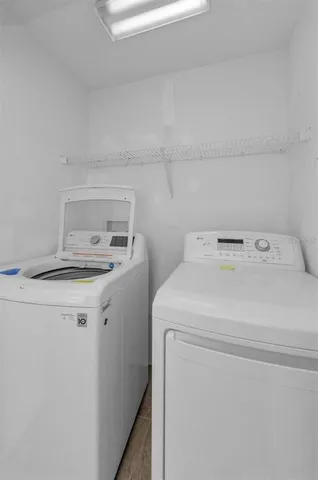 a view of a house with a large window