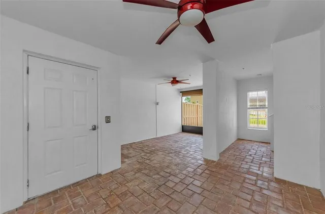 a view of a lake with a big yard