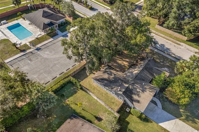 an aerial view of a house