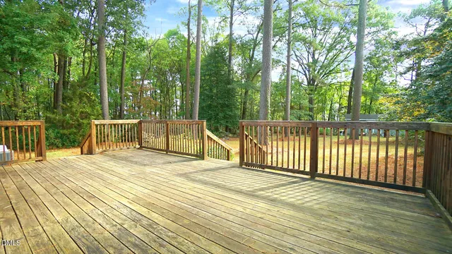 a view of a wooden deck
