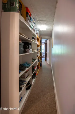 a living room with furniture a rug and a window