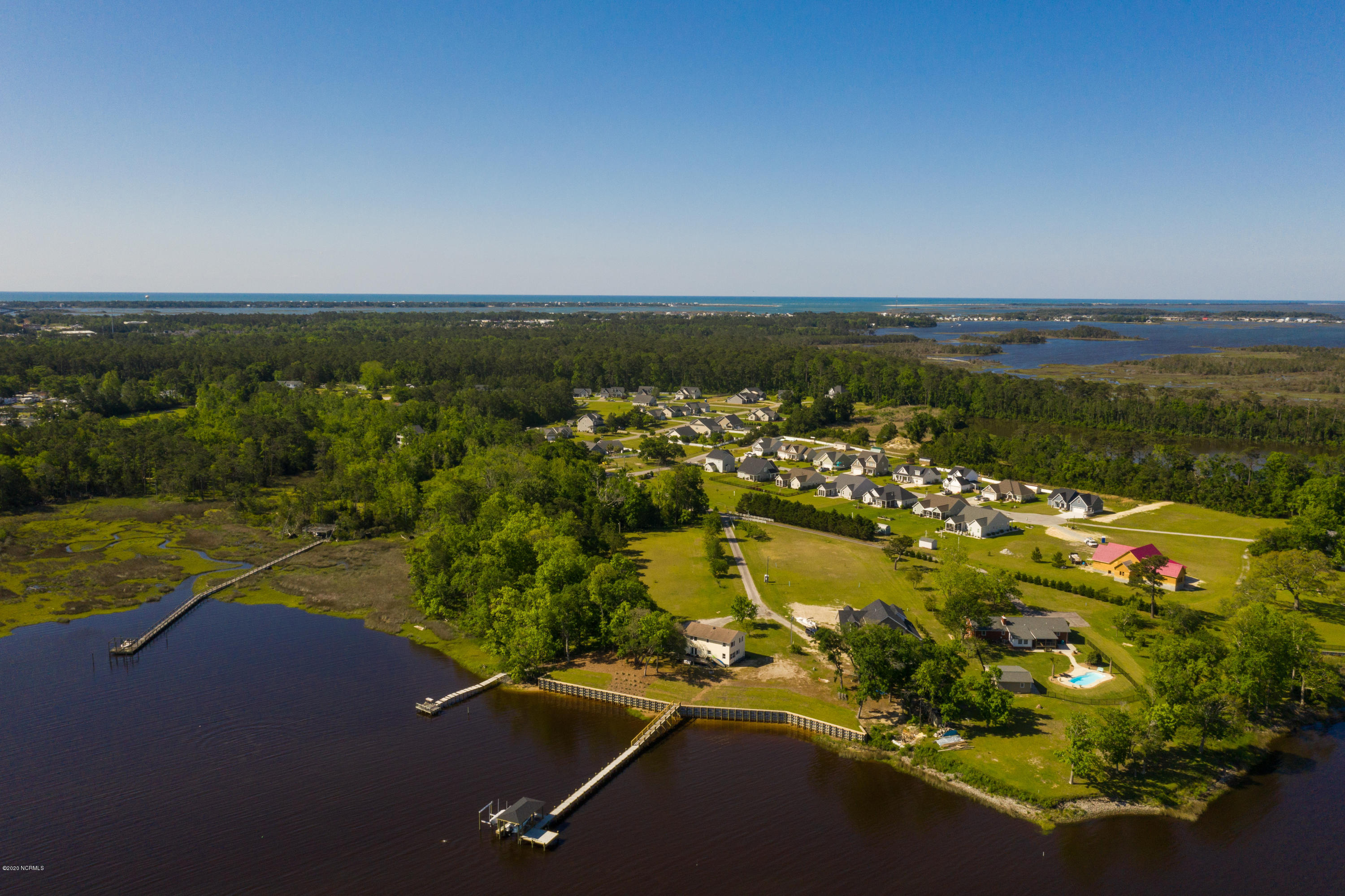 482 Vfw Road Cedar Point, NC 28584 - Photo 17 of 18 Arial from subdivision to ICW
