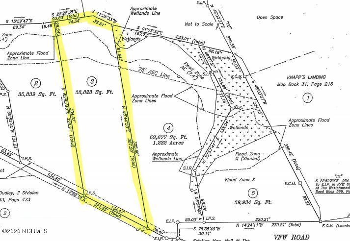 482 Vfw Road Cedar Point, NC 28584 - Photo 8 of 18 lot 3 plat with lot size