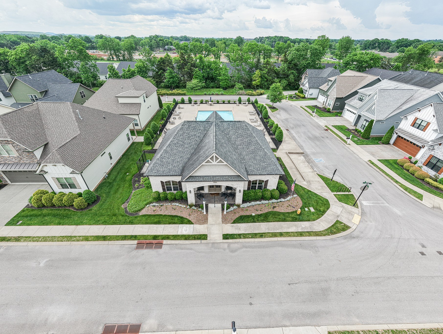 3433 Cortona Way Murfreesboro, TN 37129 - Photo 29 of 32 an aerial view of a house with garden space and street view