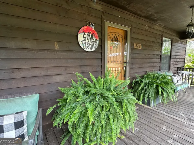 a view of a lake with mountain in the background
