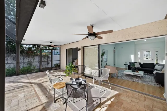 a living room with furniture