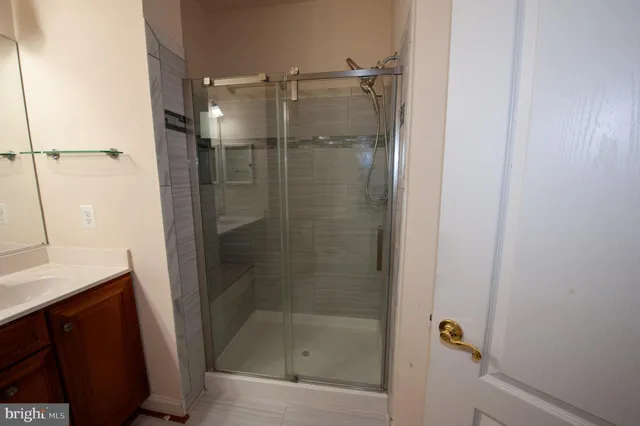 a bathroom with a shower