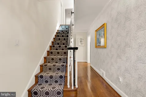 a view of a hallway with front door