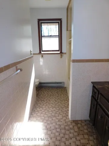 a view of a room with a window