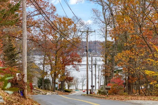 a city street lined with buildings and trees