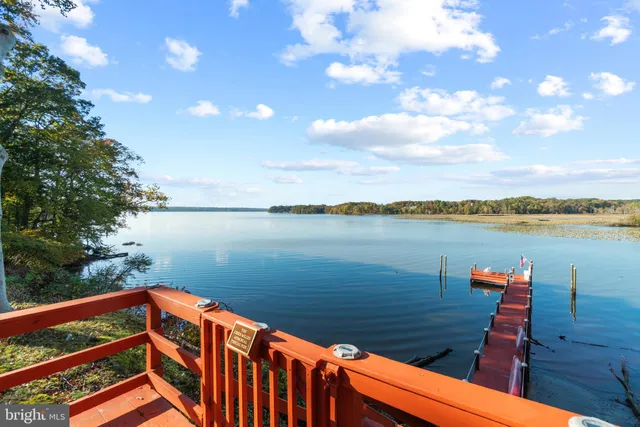 a view of a lake from a balcony