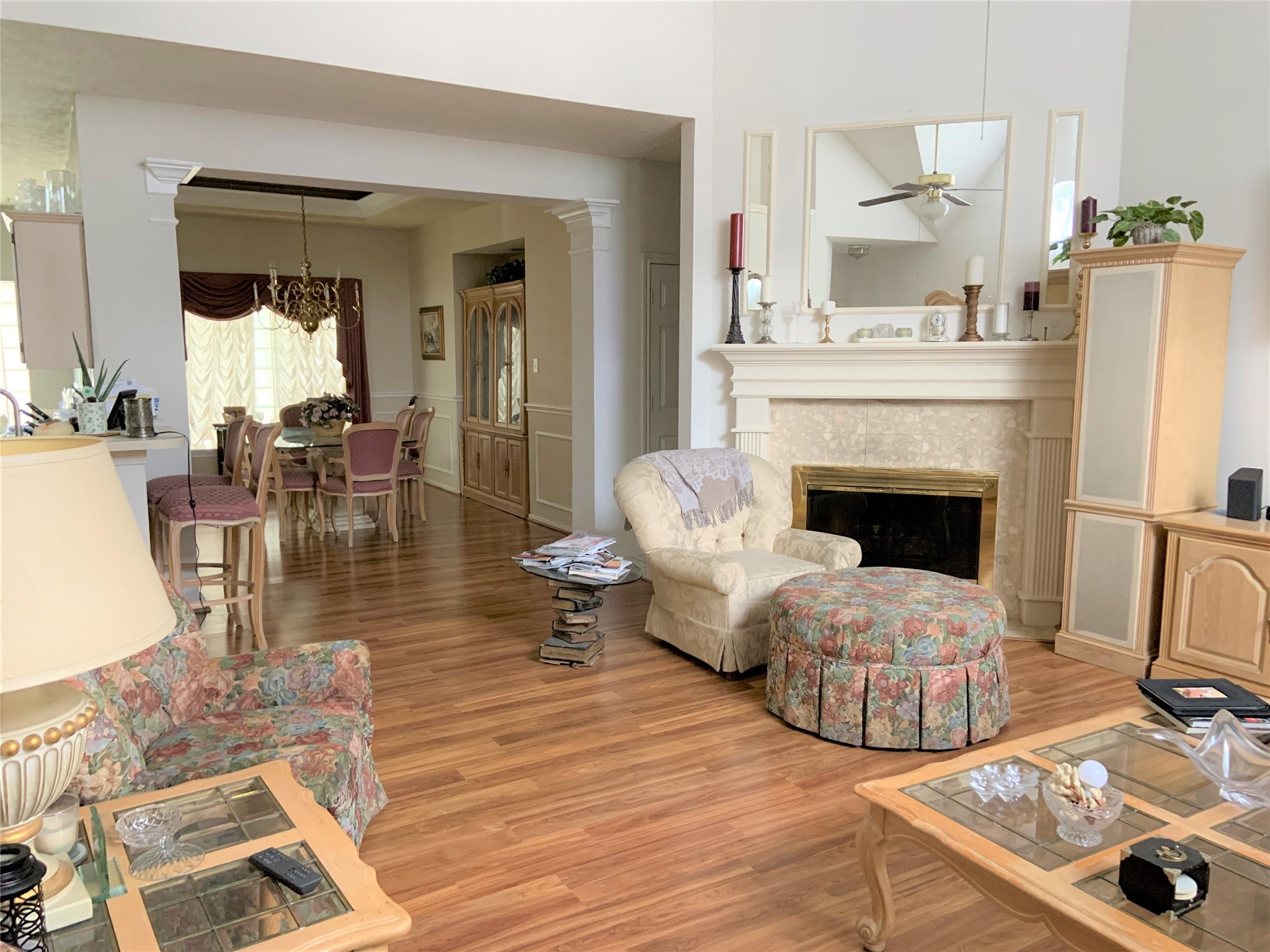 8418 Westnut Lane Houston, TX 77040 - Photo 4 of 13 a living room with furniture and a fireplace
