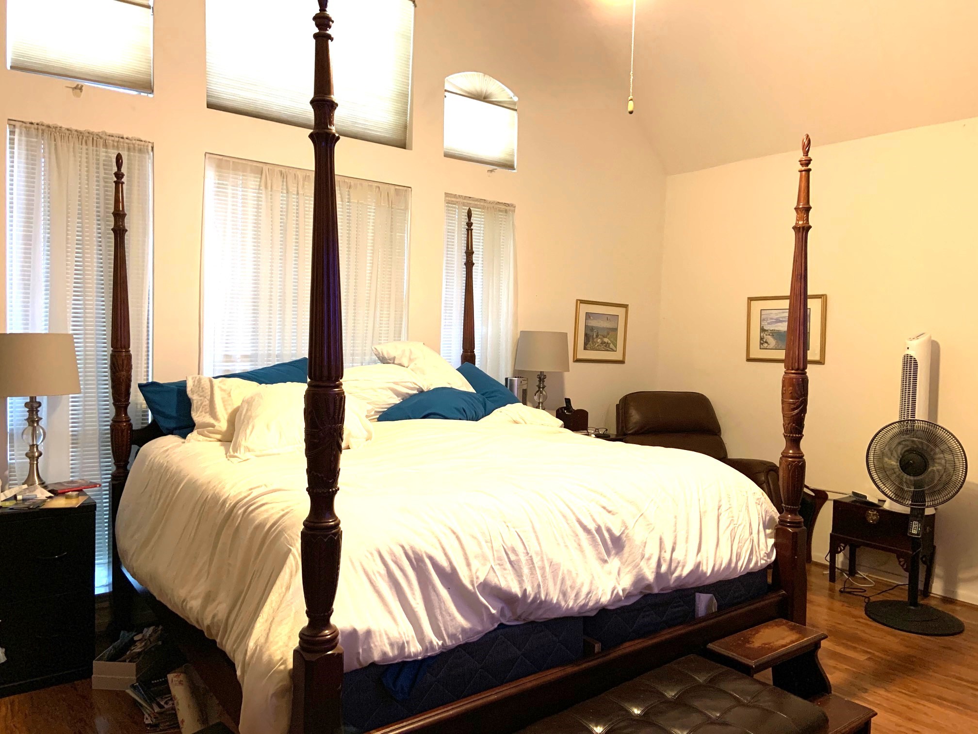 8418 Westnut Lane Houston, TX 77040 - Photo 8 of 13 a bedroom with a bed and wooden floor
