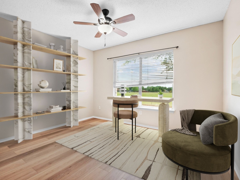 2727 High Point Drive Round Rock, TX 78664 - Photo 10 of 31 Sitting room with wood finished floors, a ceiling fan, and baseboards