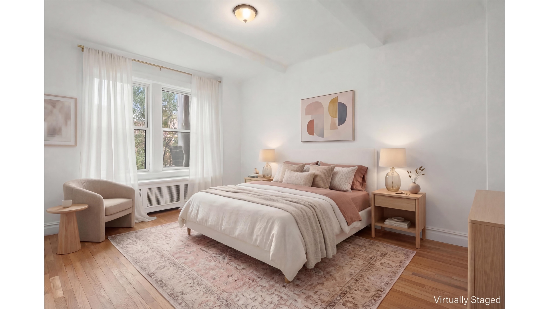 340 Riverside Drive, Unit 6D Manhattan, NY 10025 - Photo 11 of 26 a bedroom with a bed and wooden floor