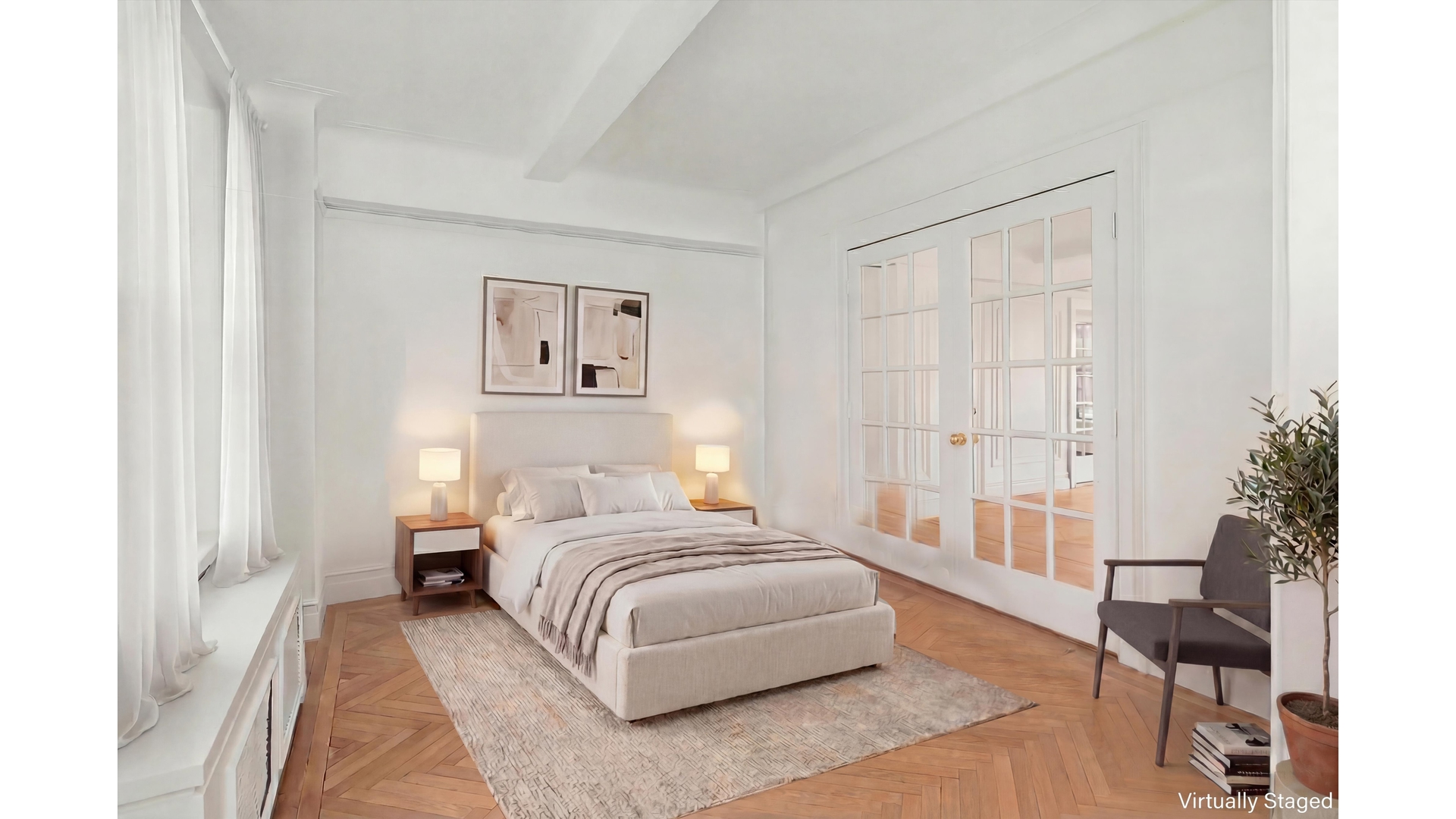 340 Riverside Drive, Unit 6D Manhattan, NY 10025 - Photo 13 of 26 a bedroom with a bed and a chair