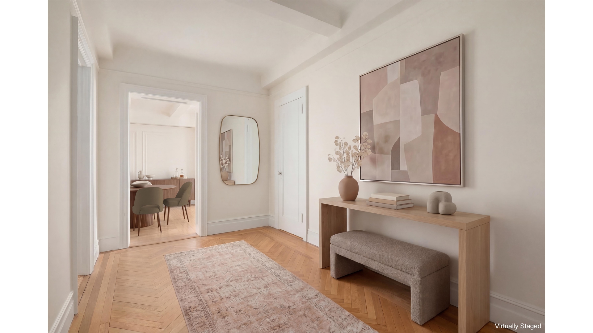 340 Riverside Drive, Unit 6D Manhattan, NY 10025 - Photo 3 of 26 a spacious bedroom with a bed a table and large mirror