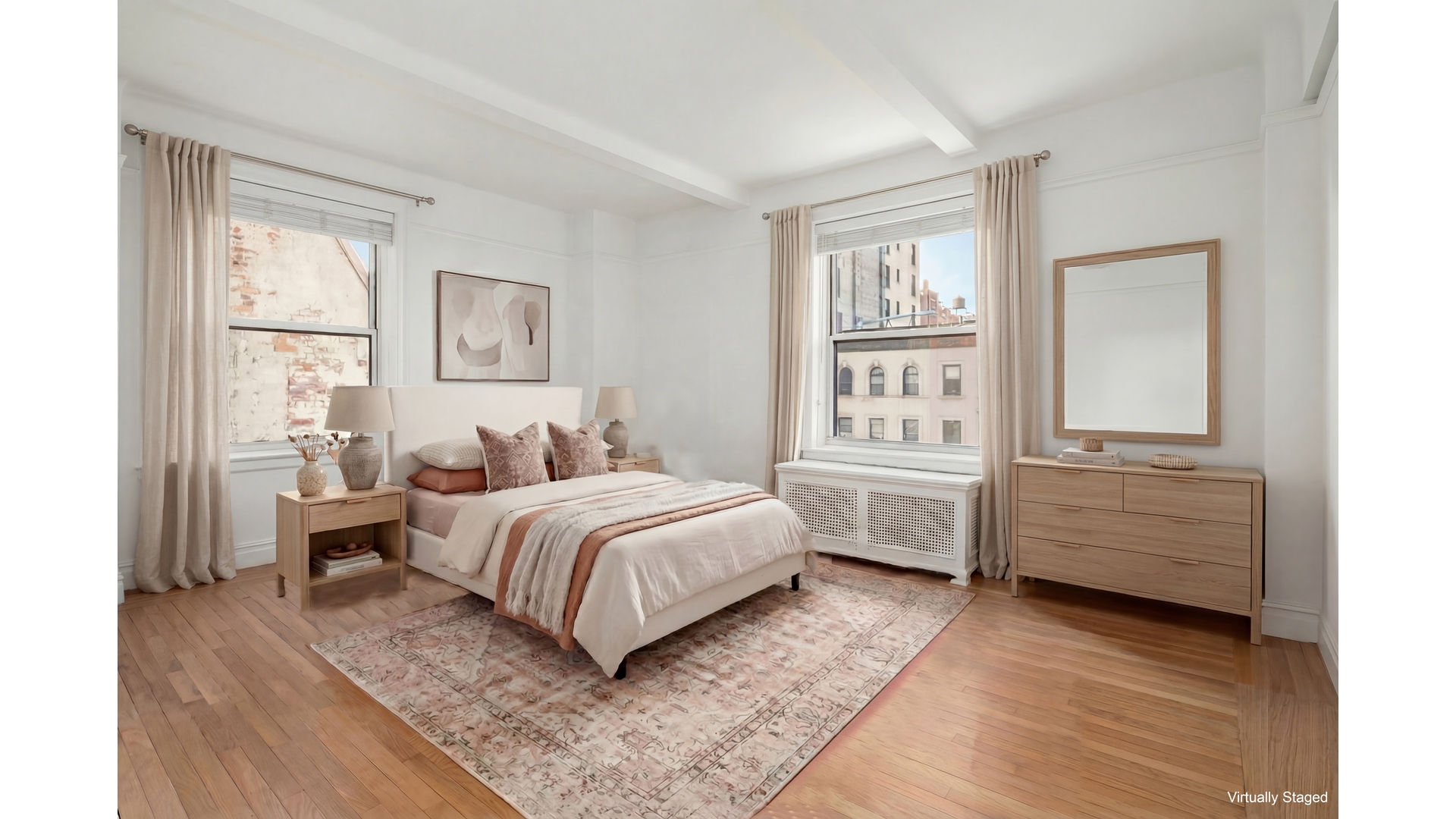 340 Riverside Drive, Unit 6D Manhattan, NY 10025 - Photo 7 of 26 a bedroom with a large bed and windows