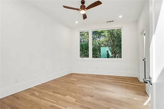 a view of a entryway with wooden floor