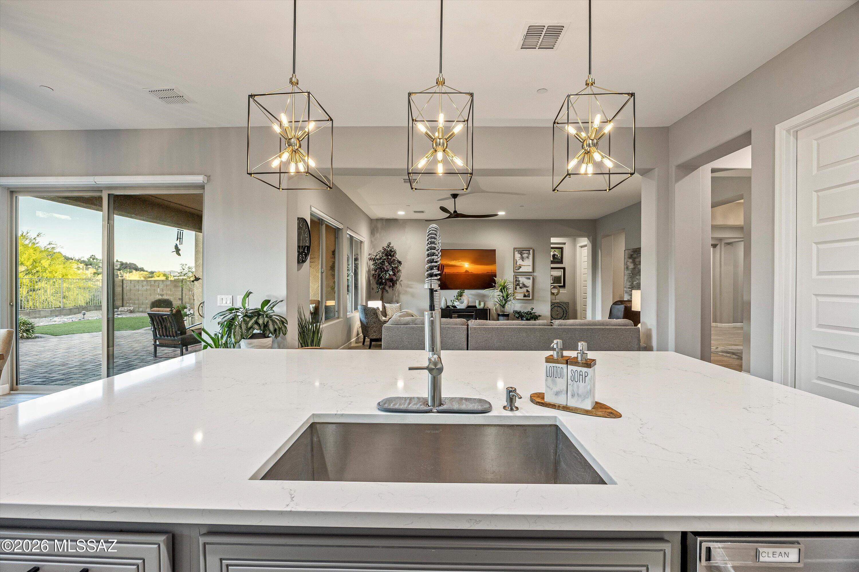 8489 North Lone Ranger Road Tucson, AZ 85743 - Photo 19 of 50 Gorgeous kitchen and living area with a VIEW!