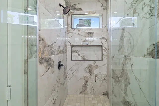 a bathroom with a shower