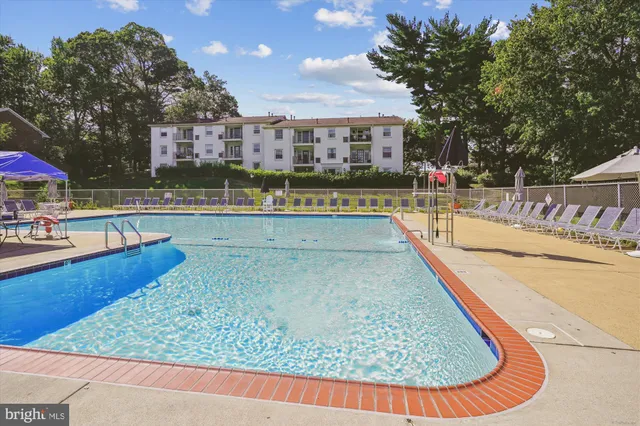 a view of a patio with table and chairs potted plants and large tree