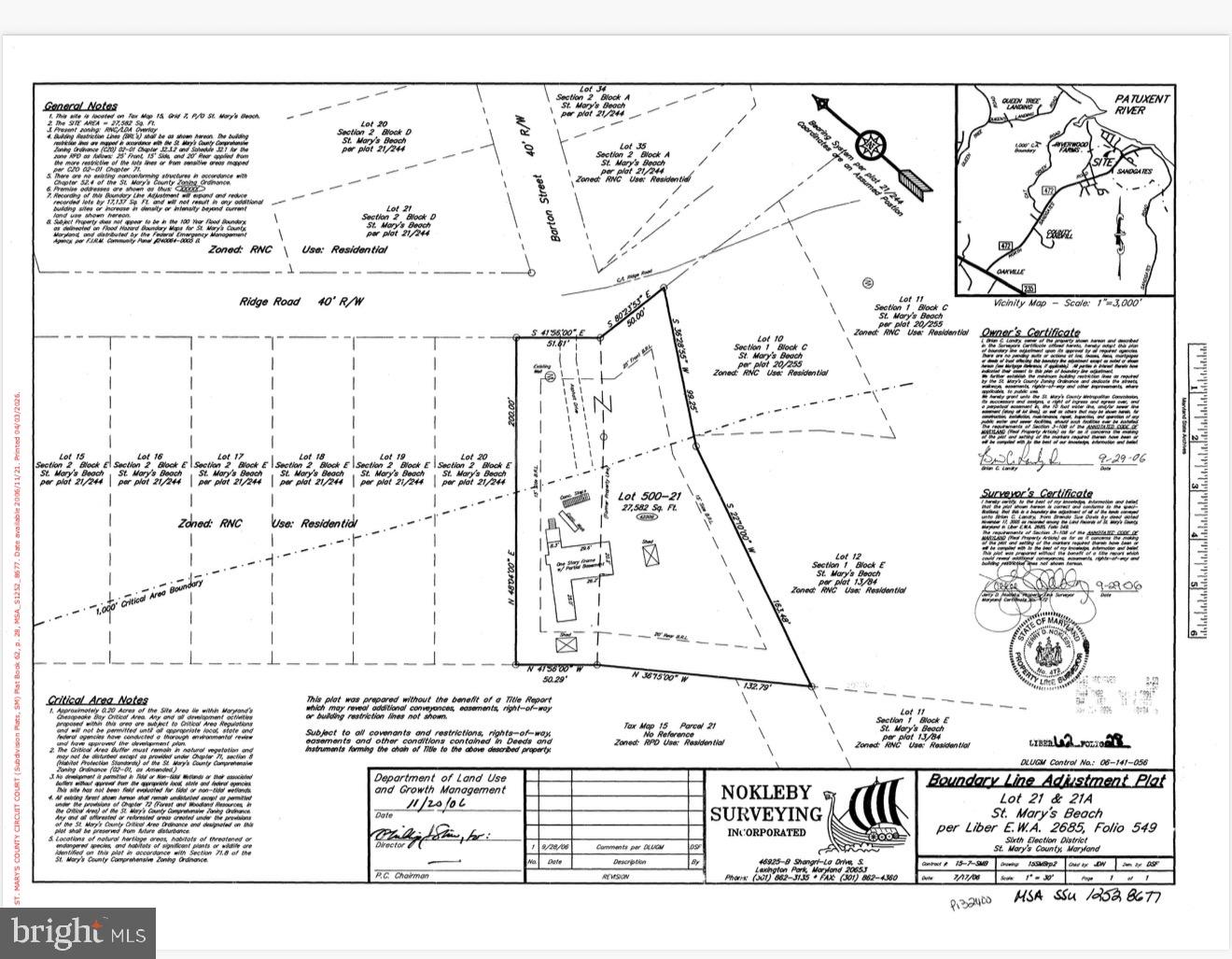 42209 Ridge Road Mechanicsville, MD 20659 - Photo 5 of 5 Detailed Land Survey Map
