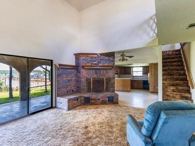 4447 Chapel Road Graham, TX 76450 - Photo 5 of 22 Open Concept Design with Vaulter Ceilings and Fireplace