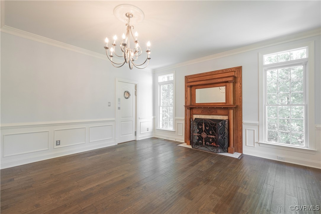 8907 First Branch Lane Chesterfield, VA 23838 - Photo 18 of 50 Unfurnished living room featuring a chandelier, a
