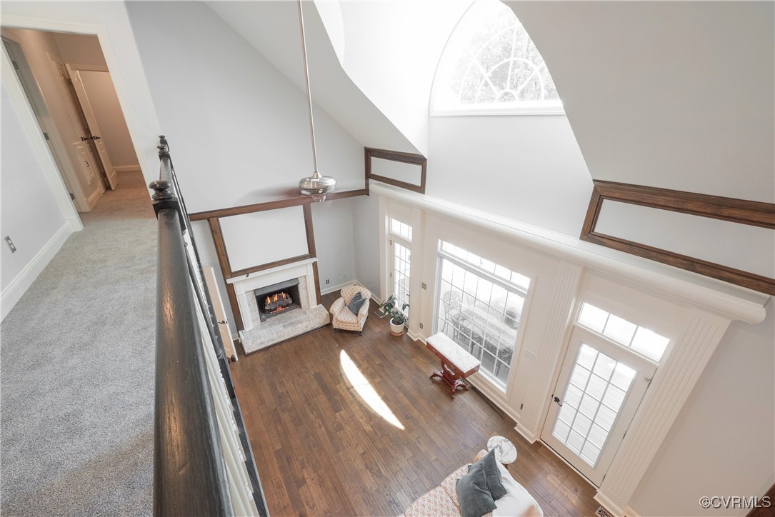 8907 First Branch Lane Chesterfield, VA 23838 - Photo 42 of 50 Foyer entrance featuring a ceiling fan, a lit fire