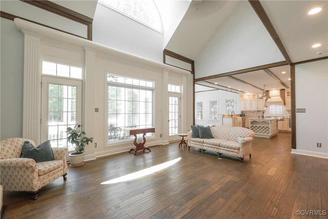 8907 First Branch Lane Chesterfield, VA 23838 - Photo 10 of 50 Living area featuring high vaulted ceiling, plenty