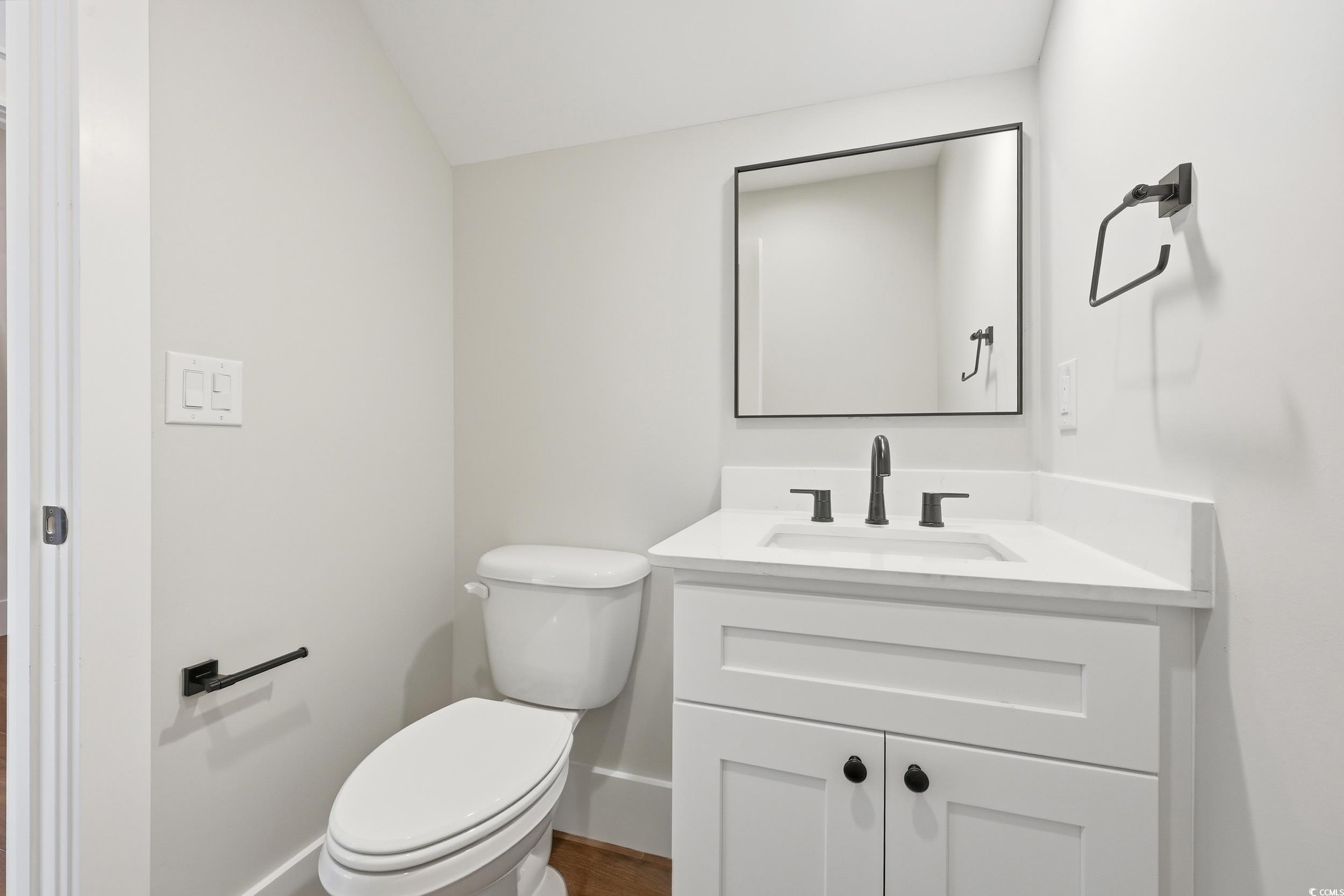 813 Commanders Island Road Georgetown, SC 29440 - Photo 12 of 39 Half bathroom with toilet and vanity