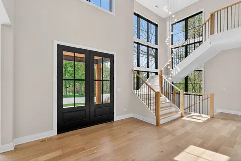 a view of an entryway with staircase