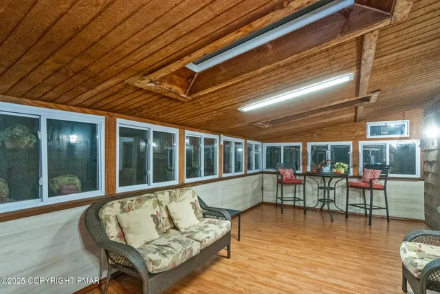 a living room with furniture