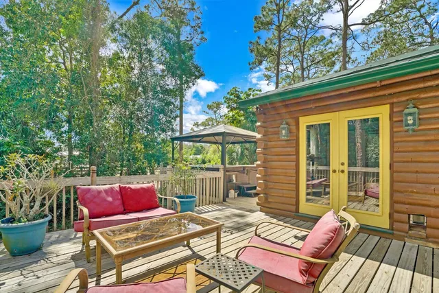 a view of outdoor seating area with furniture