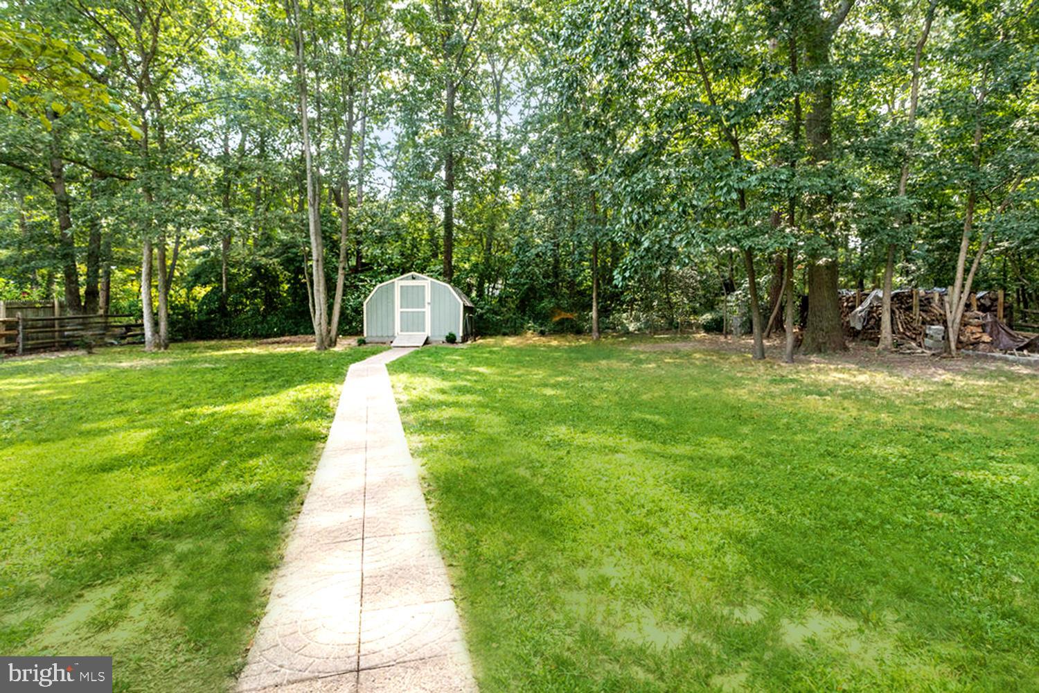 8429 Bussenius Road Pasadena, MD 21122 - Photo 27 of 46 Privacy Fence of Mature Trees . Walkway to Shed