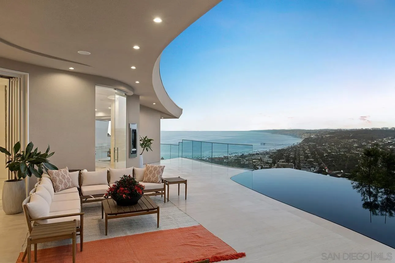7447 Hillside Drive La Jolla, CA 92037 - Photo 51 of 55 a outdoor living space with furniture and city view