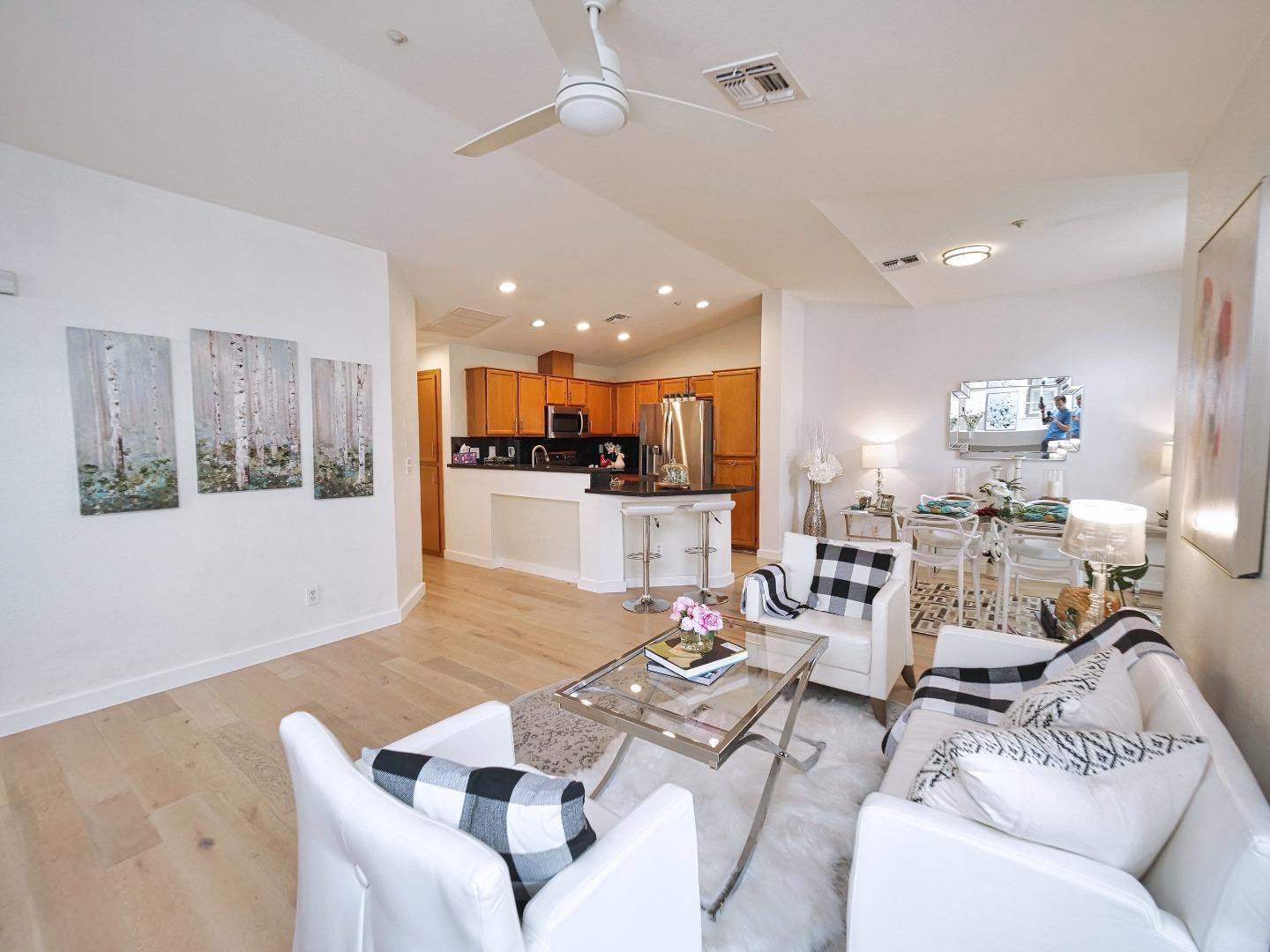 1302 Dawn Court San Ramon, CA 94583 - Photo 33 of 100 a living room with furniture and kitchen view