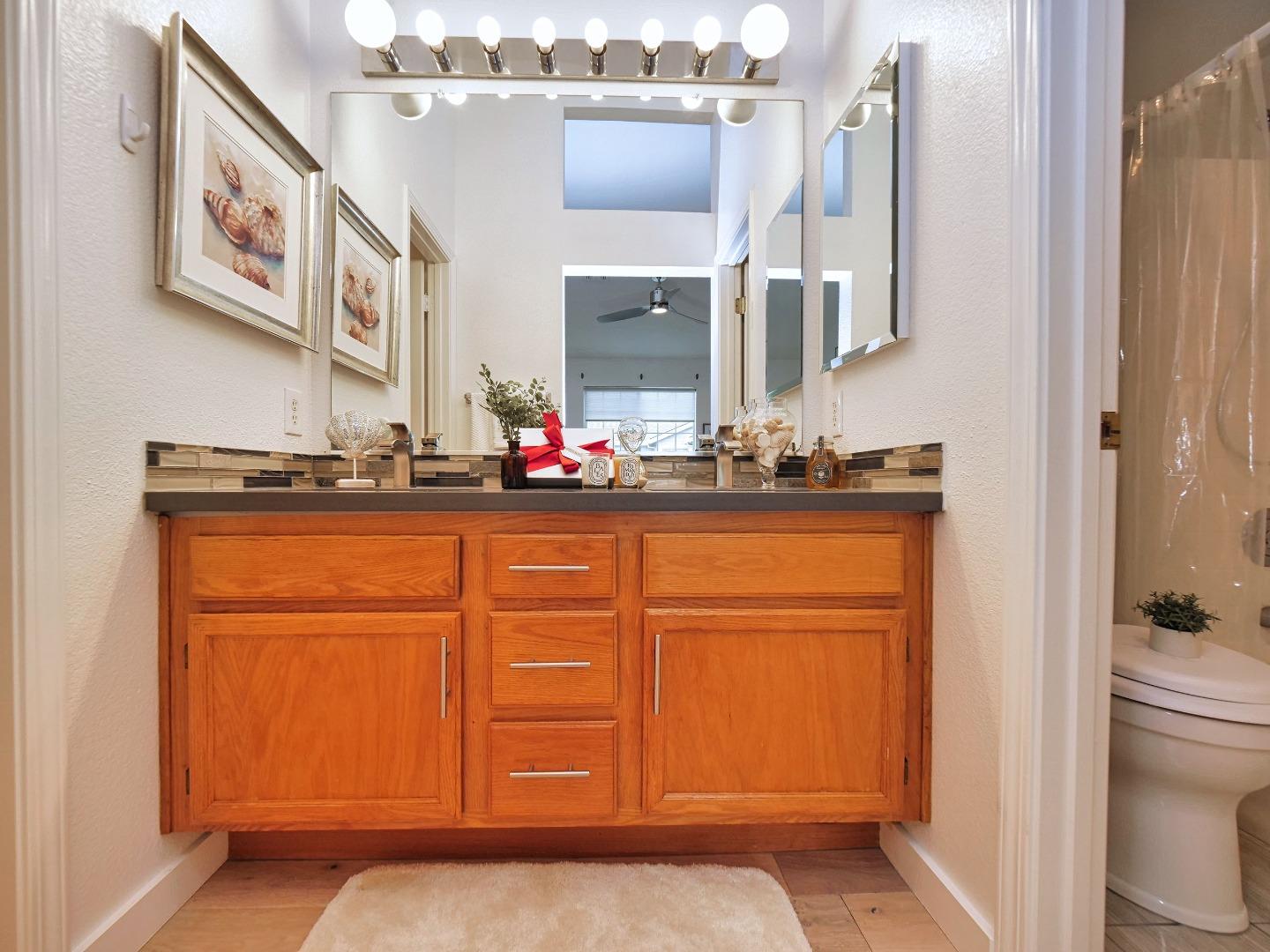 1302 Dawn Court San Ramon, CA 94583 - Photo 78 of 100 a bathroom with a sink and a mirror