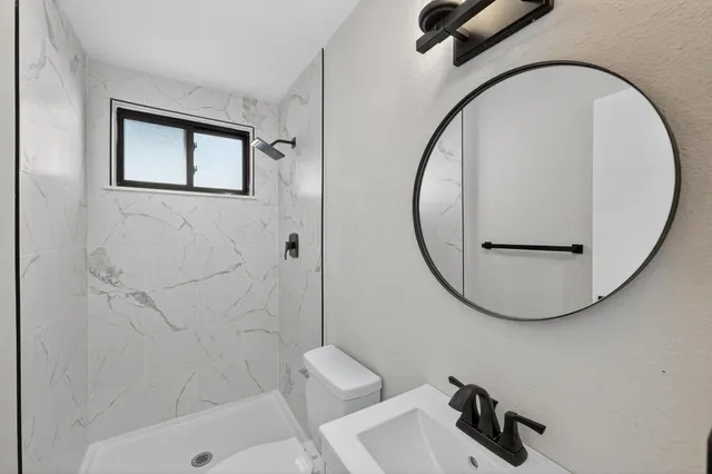 a bathroom with a shower