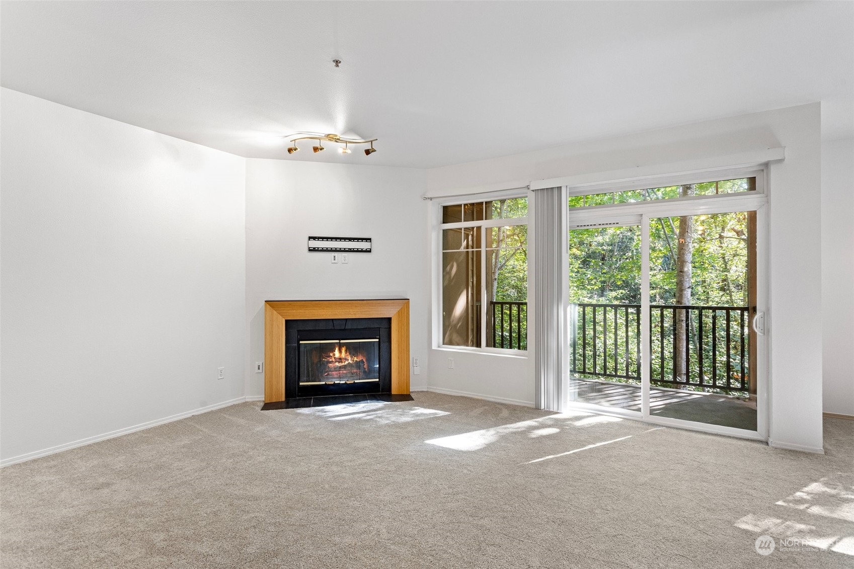 18930 Bothell Everett Highway, Unit V104 Bothell, WA 98012 - Photo 3 of 21 a view of an empty room with a fireplace and a window
