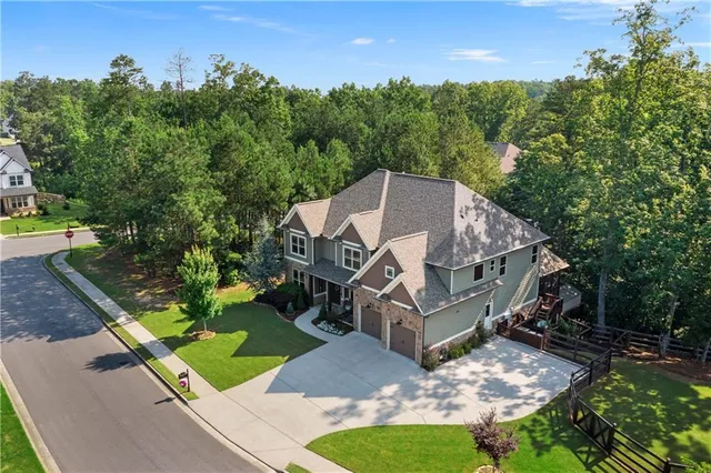 an aerial view of a house