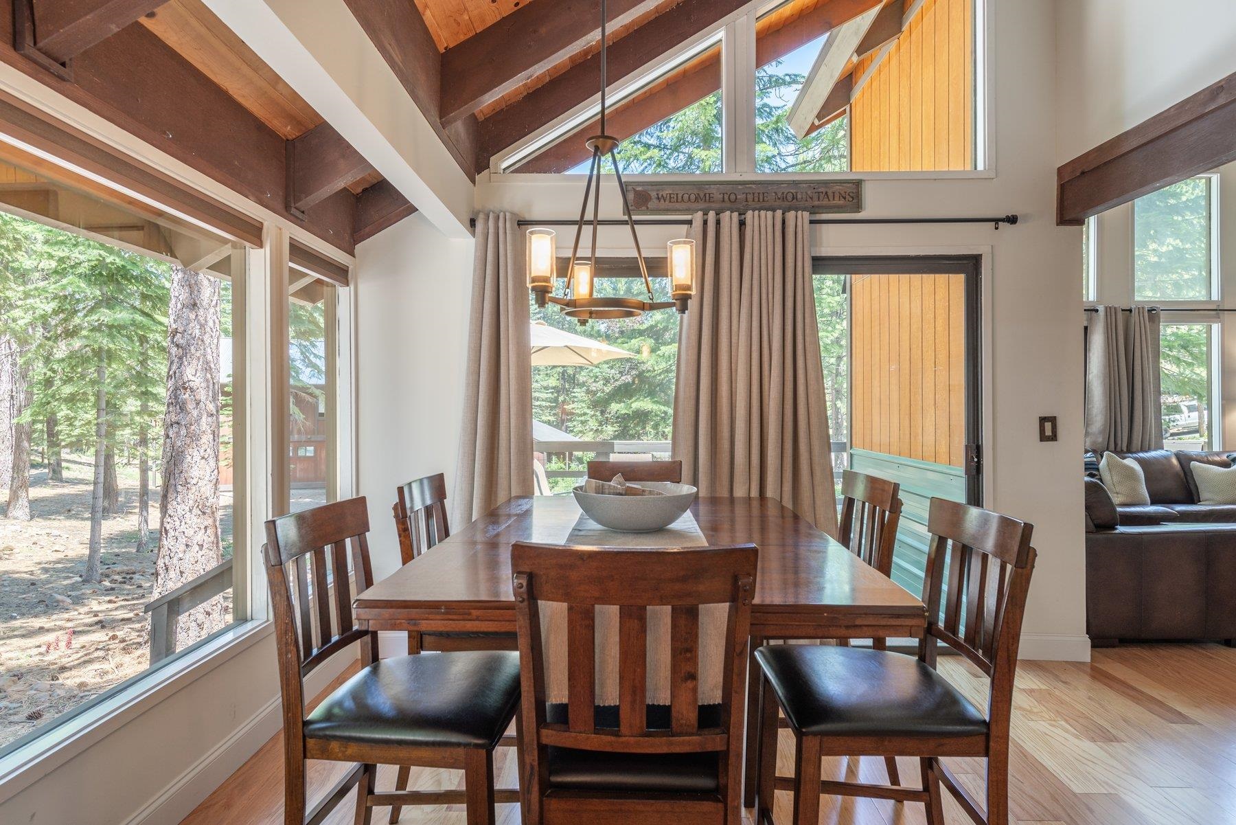 1502 Logging Trail Truckee, CA 96161 - Photo 7 of 21 a dining room with furniture large windows and wooden floor