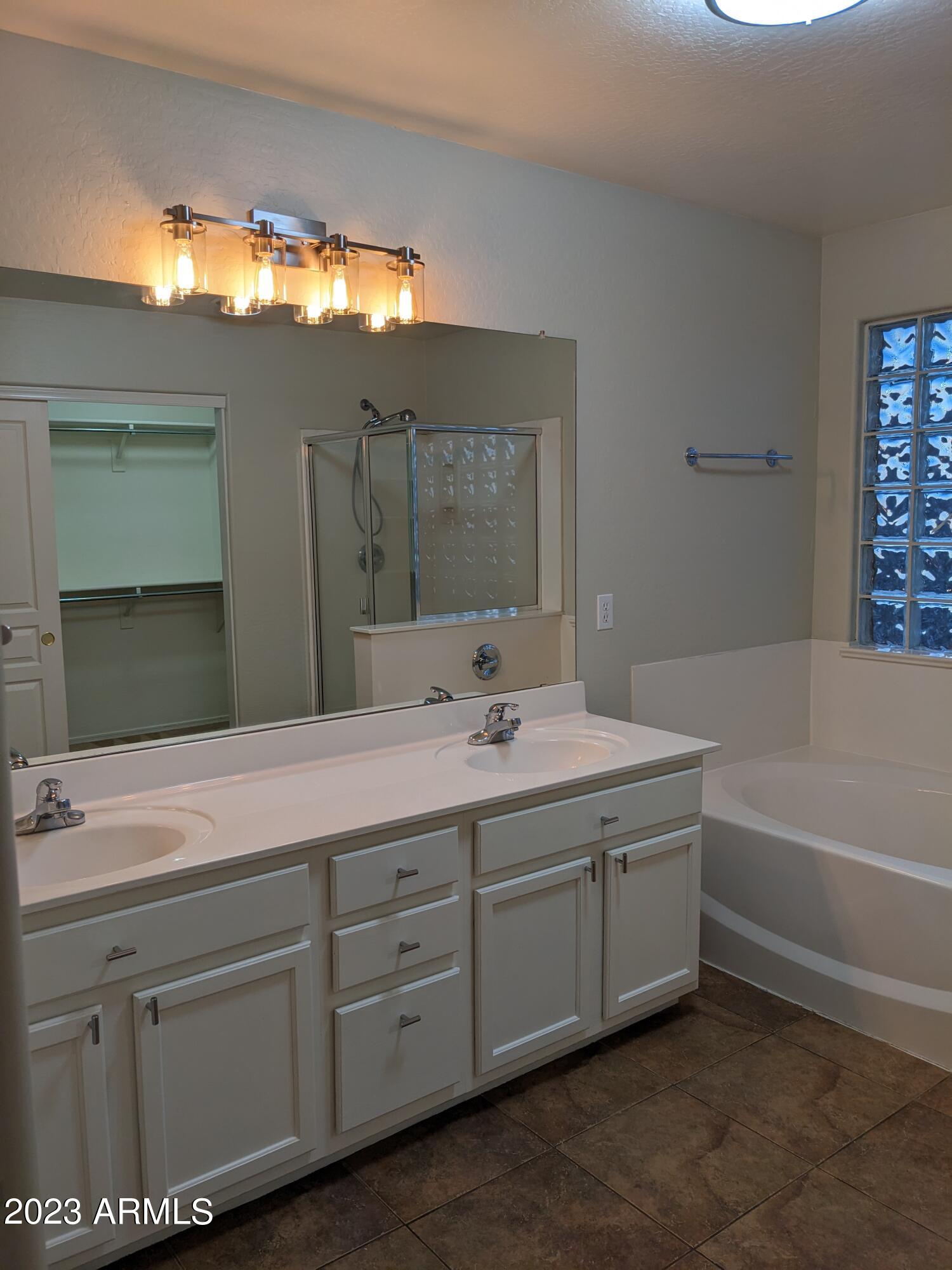 14099 West Riviera Drive Surprise, AZ 85379 - Photo 17 of 27 a bathroom with a tub sink and mirror