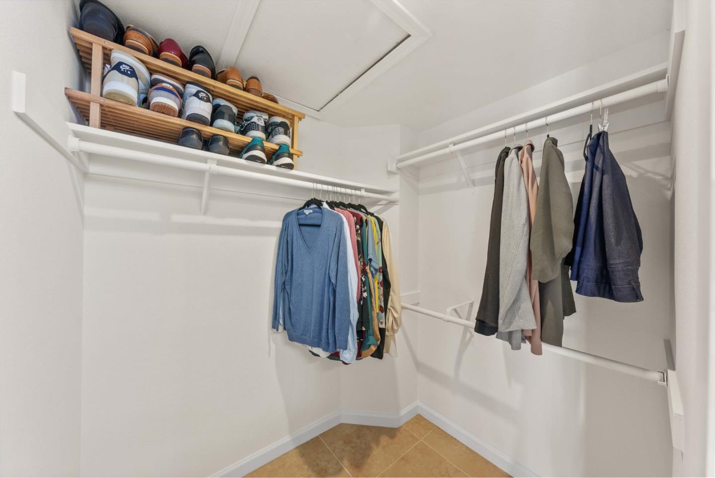 7385 Forsum Road San Jose, CA 95138 - Photo 18 of 40 a view of walk in closet with clothes and shoes