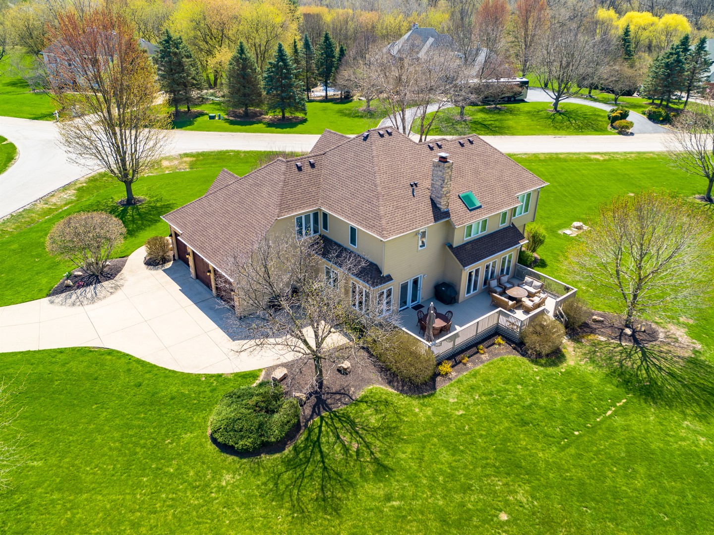6N734 Henricksen Road St. Charles, IL 60175 - Photo 32 of 40 an aerial view of a house with garden space and street view