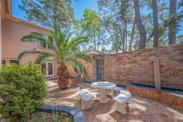 a view of a backyard