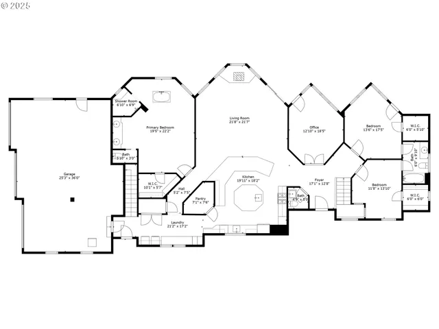 an aerial view of a house with a yard and lake view