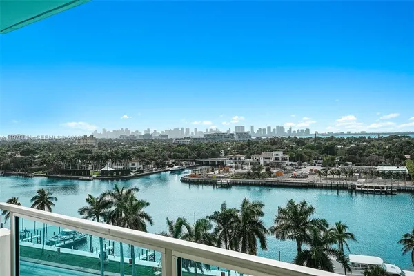 a view of a lake from a balcony