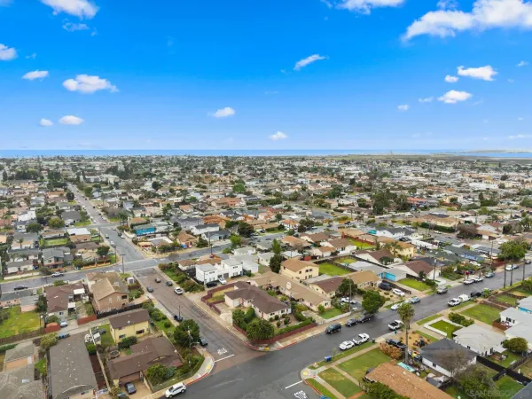 an aerial view of a city